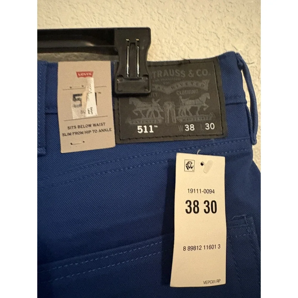 Levi's 511 Men's Regular Taper Jeans 38/30 Blue Color Stretch NWT
